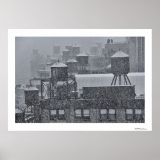 Poster Tours À Eau NYC Pendant La Frénésie Octobre Tempêt