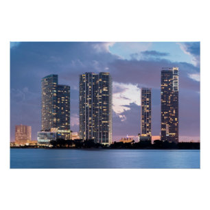 Poster Tours de condominium au bord de mer à Miami
