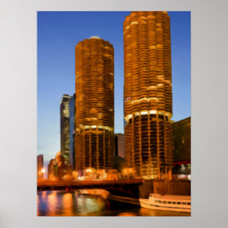 Poster Tours de Marina de Chicago