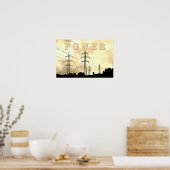 Poster Tours et lignes électriques Puissance électrique (Cuisine)