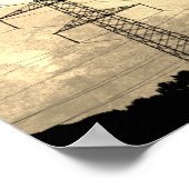 Poster Tours et lignes électriques Puissance électrique (Coin)
