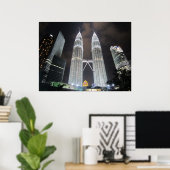 Poster Tours Petronas à la nuit Imprimer (Bureau à domicile)