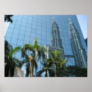 Poster Tours Petronas en miroir