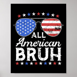 Poster Tous Américains Bruh Funny Enfants Ados Garçons Pa