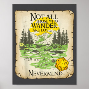 Poster Tous ceux qui errent ne sont pas perdus Funny Maps