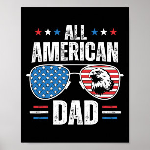 Poster Tous les américains papa 4 juillet Fête des pères
