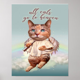 Poster TOUS LES CHATS ALLER AU CIEL  Cadeau pour amoureux
