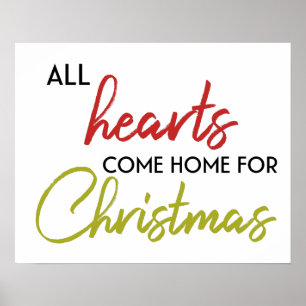 Poster Tous les coeurs rentrent à la maison pour Noël //