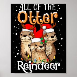 Poster Tous les Otter Reindeer Noël Otters Santa X