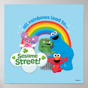Poster Tous les Rainbows mènent à Sesame Street