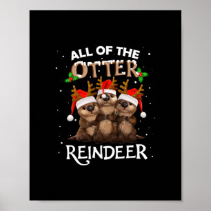 Poster tous les rennes de loutre noël drôle mignon t-