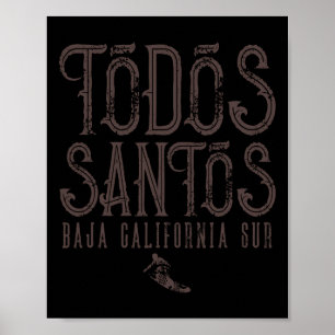 Poster Tous les Saints Surf Ja Californie Sud Surfant au