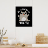 Poster Tous Mes Puns Sont Sur Purr-pose Drôle Pun Chat Da (Cuisine)