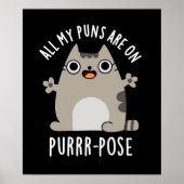 Poster Tous Mes Puns Sont Sur Purr-pose Drôle Pun Chat Da (Devant)