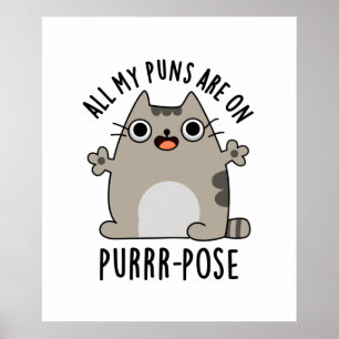 Poster Tous Mes Puns Sont Sur Un Pun De Chat Drôle En Poi