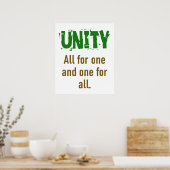 Poster Tous Pour Un Et Un Pour Tous - Citation D'Unité (Cuisine)