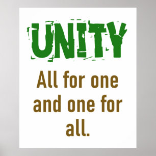 Poster Tous Pour Un Et Un Pour Tous - Citation D'Unité
