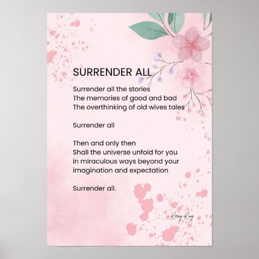 Poster Tout abandonner - Poème d'autonomisation motivatio (Devant)