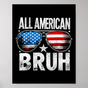Poster Tout Américain Bruh 4 juillet Garçons Patriotique