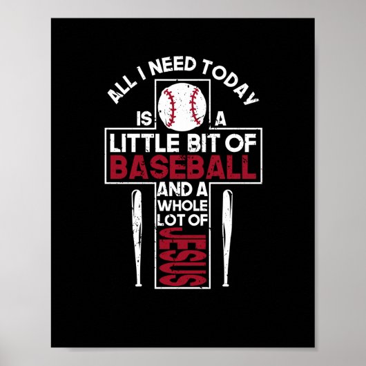 Poster Tout ce dont j'ai besoin est Baseball Jesus Christ (Devant)