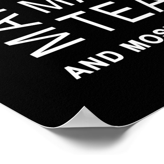 Poster Tout ce dont j'ai besoin J'ai appris le jeu Noir (Coin)