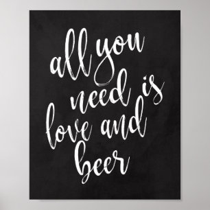 Poster Tout ce dont vous avez besoin c'est d'amour et de