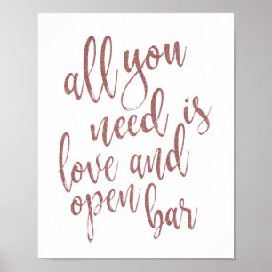 Poster Tout ce dont vous avez besoin est de l'amour et un