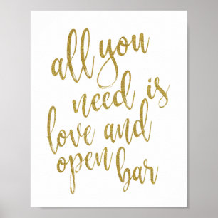 Poster Tout ce dont vous avez besoin est l'amour et le ba