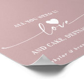 Poster Tout ce dont vous avez besoin est Love & Cake Mauv (Coin)