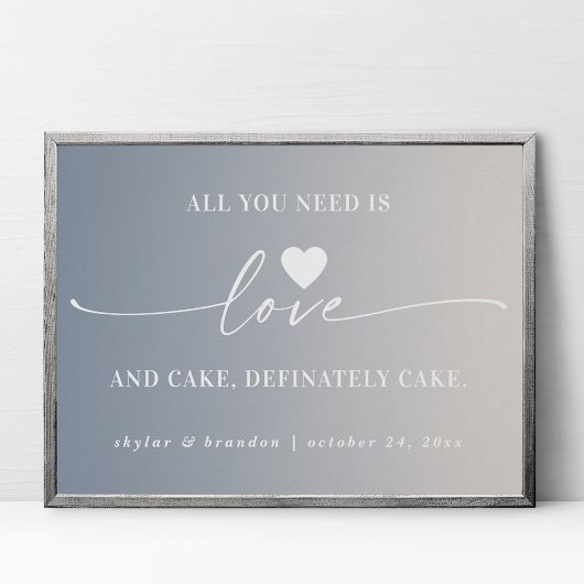 Poster Tout ce dont vous avez besoin est Love & Cake Ombr