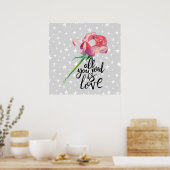 Poster Tout ce dont vous avez besoin est Rose d'amour (Cuisine)