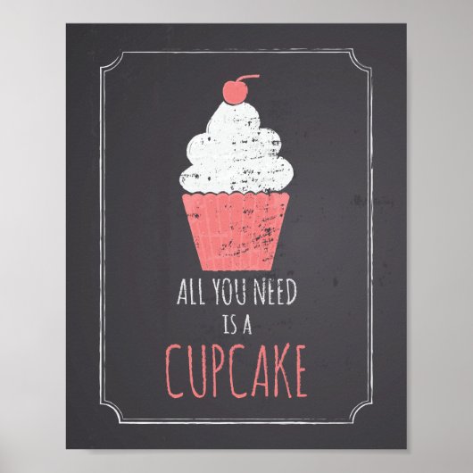 Poster Tout ce dont vous avez besoin est un Cupcake (Devant)