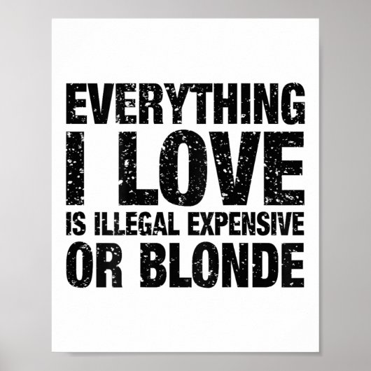 Poster Tout Ce Que J'Aime Est Illégal Cher Ou Blonde (Devant)