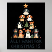 Poster Tout Ce Que Je Veux Pour Noël C'Est Chiens Xmas Tr (Devant)
