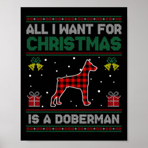 Poster Tout Ce Que Je Veux Pour Noël, C'Est Un Doberman U