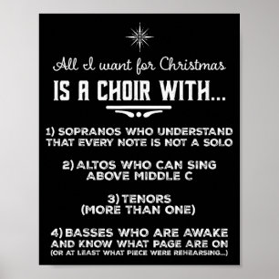 Poster Tout ce que je veux pour Noël est un chœur avec de