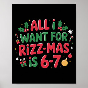 Poster Tout ce que je veux pour Rizzmas c'est 67 - Drôle