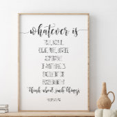 Poster Tout ce qui est vrai Noble droit, Philippiens 4:8