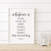 Poster Tout ce qui est vrai Noble droit, Philippiens 4:8