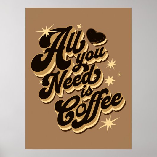 Poster Tout ce qu'il vous faut, c'est du café, des citati (Devant)