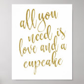 Poster Tout ce qu'il vous faut c'est l'amour et un cupcak (Devant)