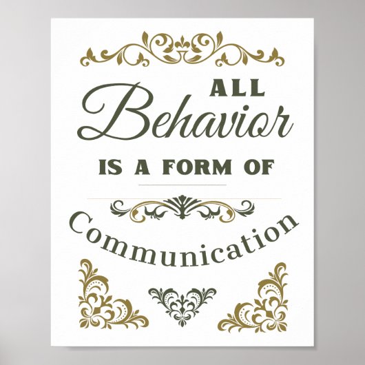 Poster Tout Comportement Est Une Forme De Communication (Devant)