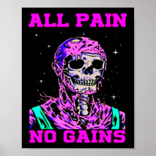 Poster Tout Douleur Aucun Gain Fitness Musculation Cultur