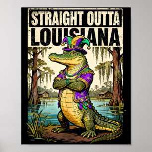 Poster Tout droit sorti de l'alligator de Mardi Gras de L