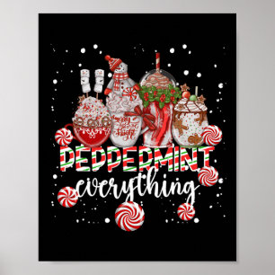 Poster Tout en Café Chocolat Menthe Poivrée de Noël M