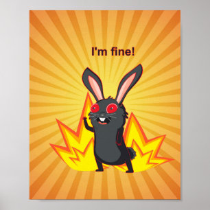 Poster Tout est beau mème avec lapin noir