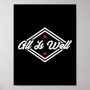 Poster Tout Est Bien Nouveau Âge Personnalisable Blanc Ro