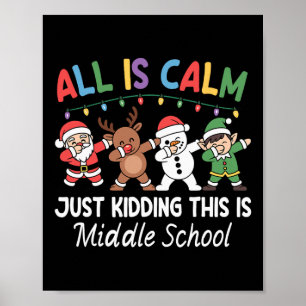 Poster Tout est calme, blague à part Noël au collège T