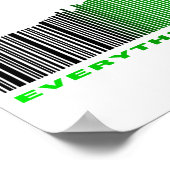 Poster Tout est musique Citation Vert Barcode Égaliseur (Coin)