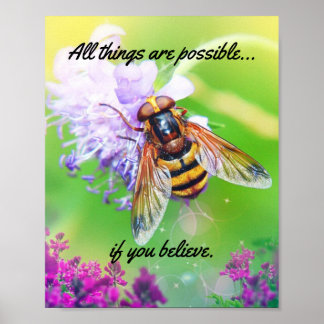 Poster Tout est possible Bumble Bee Citation Matte